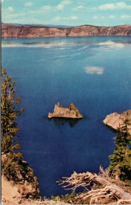 Phantom Ship Sun Notch Crater Lake National Park Oregon OR Postcard Selithco VTG 