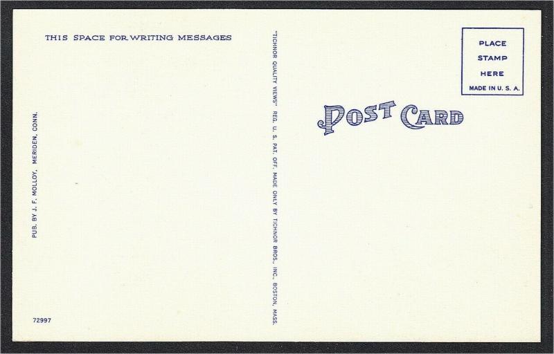 Meriden CT Post Office 1940s-1950s Linen Postcard