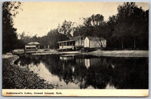 Vtg Grand Island Nebraska NE Schimmer's Lake 1910s View Old Postcard
