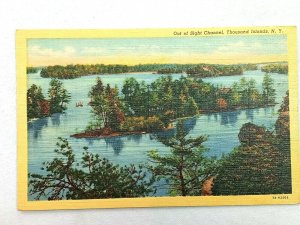 Vintage Postcard Moonlight View Willow Channel to Westminster Park NY New York