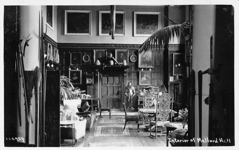 SUDBURY SUFFOLK ENGLAND~MELFORD HALL-INTERIOR VIEW~REAL PHOTO POSTCARD