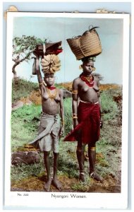 Nyangori Women Half Nude With Basket Kenya East Africa RPPC Photo Postcard