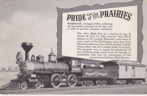 Burlington Railroad Pride Of The Prairies Engine 35 Pioneer Locomotive and Fi...