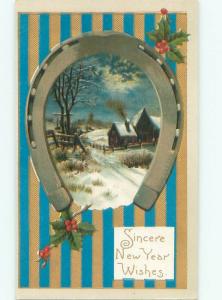 Divided-Back NEW YEAR SCENE Great Postcard AA2158