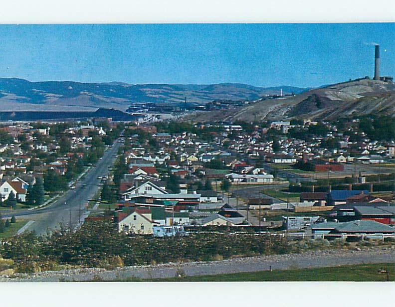 Unused Pre-1980 AERIAL VIEW OF TOWN Anaconda Montana MT t4999