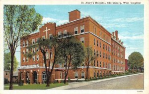 CLARKSBURG, WV West Virginia  ST MARY'S HOSPITAL c1940's Curteich Linen Postcard