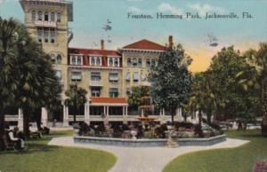 Florida Jacksonville The Fountain In Hemming Park 1915