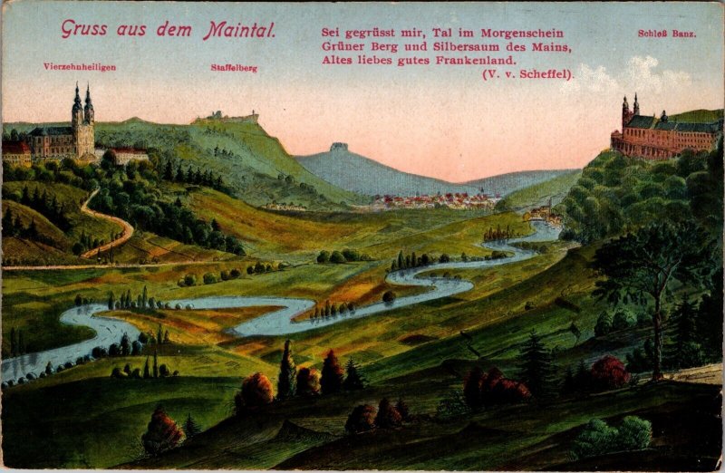 Greeting from the Maintal Germany Vintage Postcard