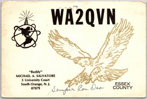 1971 Radio Card WA2QVN Buddy Michael A. Salvatore Radio WAZ-PJX Posted Postcard