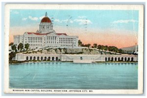 1925 Missouri New Capitol River View Jefferson City Missouri MO Posted Postcard