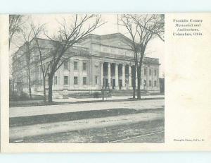 Pre-1907 MEMORIAL AUDITORIUM Columbus Ohio OH G2642