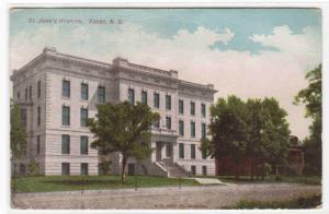 St Johns Hospital Fargo North Dakota 1908 postcard