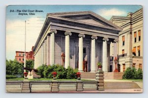 Old Courthouse Building Dayton Ohio OH Linen Postcard O1