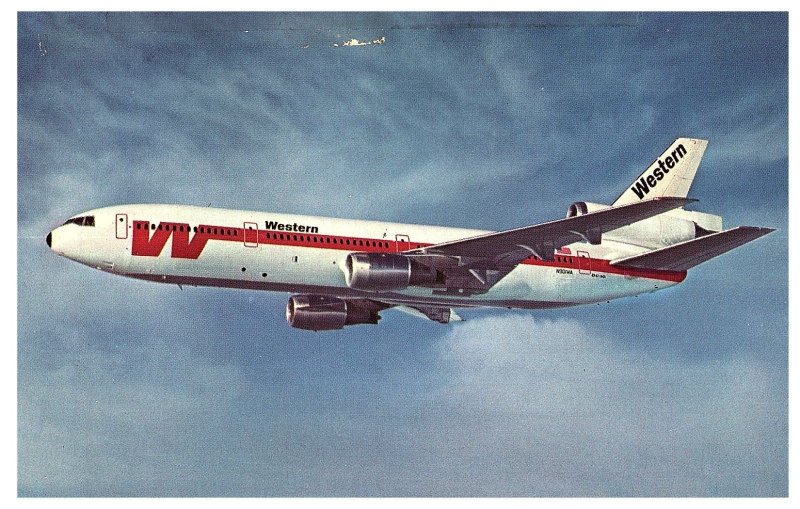 Western Airlines DC-10 Spaceship Queen of Westerns jet fleet Airplane Postcard