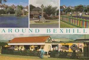 Bexhill Sussex Childrens Swings War Memorial Cafe Postcard