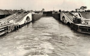 The Panama Canal Gatun Locks RPPC 05.91