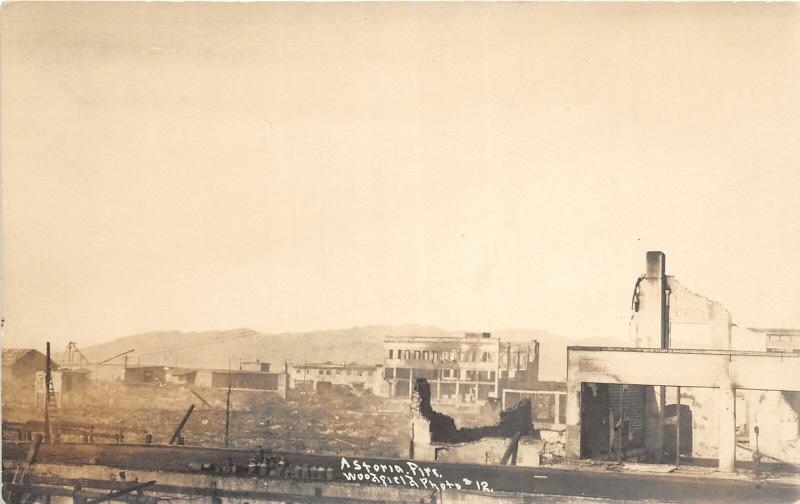 F26/ Astoria Oregon RPPC Postcard c1920s Fire Disaster Buildings 1