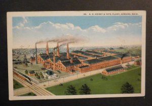 Mint USA Advertisement Postcard Heisey And Co Glass Plant Newark Ohio