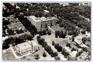 1941 Aerial View Of Mercy Hospital Mason City Iowa IA RPPC Photo Postcard