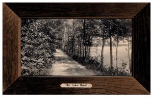 The lake Road , Trees , wood border