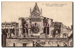 Old Postcard Reims Cathedral Transept The South Catbedral South Transpert