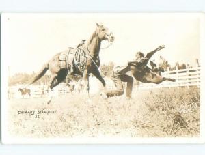 Pre-1949 rppc STAMPEDE RODEO Calgary Alberta AB W1067