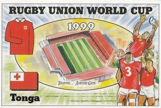 Tonga Bristol Ashton Gate Stadium Map Rugby World Cup Uniform Postcard