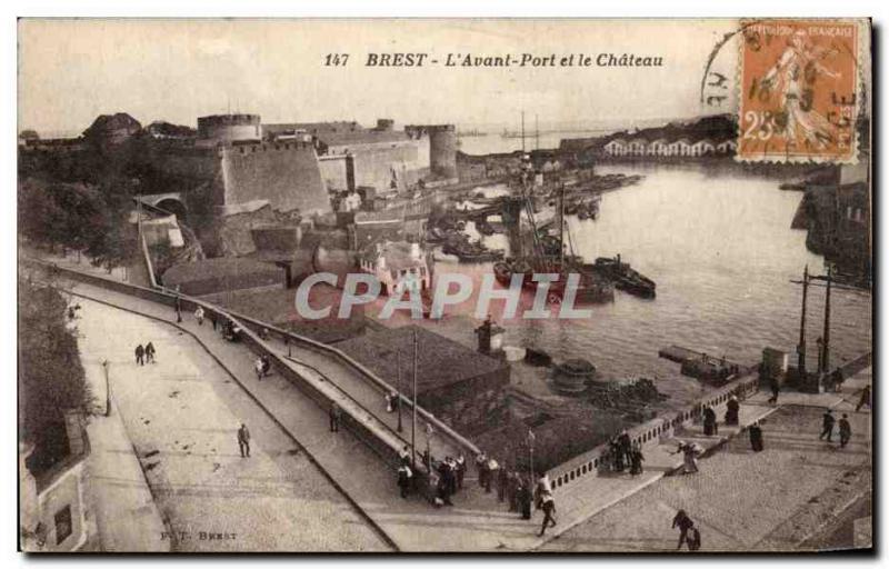 Postcard Old Port Brest Before And Chateau Charter