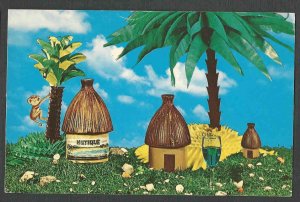 Ca 1964 PPC* BAHAMAS HUTIQUE LIQUEUR IN UNIQUE BOTTLE SHAPED LIKE A HUT MINT