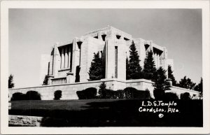 Cardston Alberta LDS Temple Mormon Church Crighton Studio RPPC Postcard E88