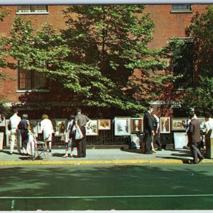 c1960s Greenwich Village, NY Outdoor Art Exhibit Print Painting Pictures PC A240