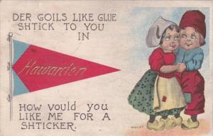Iowa Halvarden Der Goils Like Glue Shtick To You 1913 Pennant Series