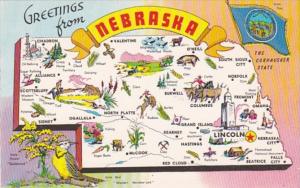 Greetings From Nebraska With Map