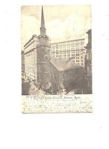 Old South Church, Boston, Massachusetts, Used 1906 Flag Cancel