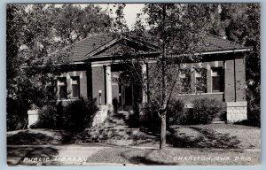 c1940's Public Library Building Chariton Iowa IA RPPC Photo Vintage Postcard