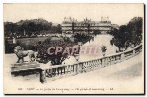 Postcard Old Paris Luxembourg Gardens