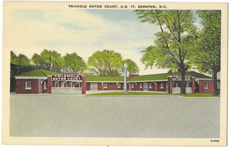 Triangle Motor Court & Restaurant  US 17 Edenton North  Carolina