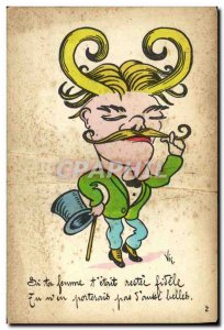 Old Postcard Fancy Sti your wife t & # 39etait remained faithful Mustache Hair