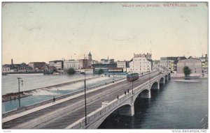 WATERLOO, Iowa; Melen arch Bridge, Street Car, PU-1909