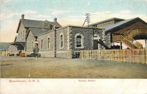 Vintage Postcard; Railway Station, Bloemfontein Orange River Colony South Africa