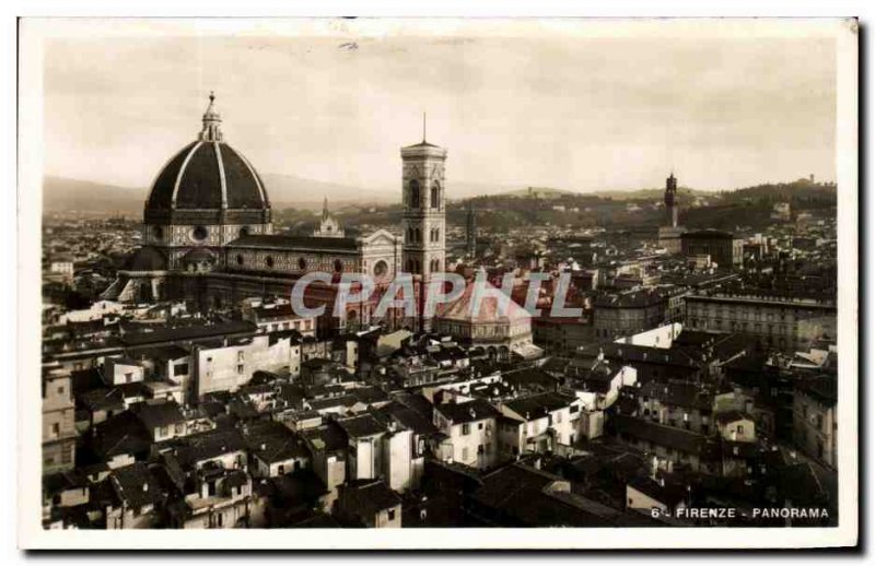 Old Postcard Panorama Firenze