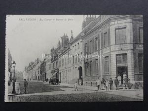 France: SAINT-OMER Rue Carnot et Bureau de Poste POST OFFICE - Old Postcard