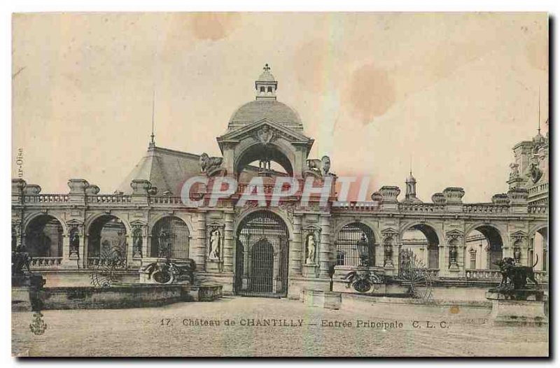 CARTE Postale Old Chateau de Chantilly Main Entree