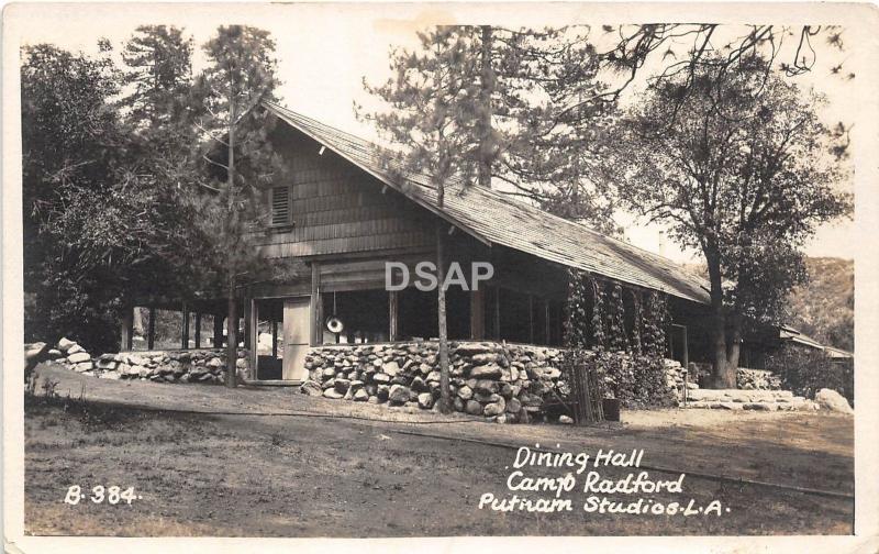 C44/ Redlands Camp Radford California Ca Postcard Photo RPPC 1923 Dining Hall