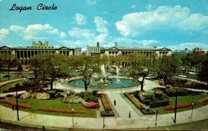 Pennsylvania Philadelphia Logan Circle and Swan Memorial Fountain 1963