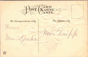 3~ca1910's Holiday Postcards EASTER GREETINGS Embossed Cross & Flower Greetings