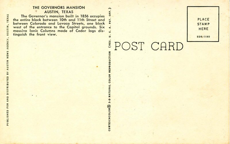 TX - Austin. Governor's Mansion