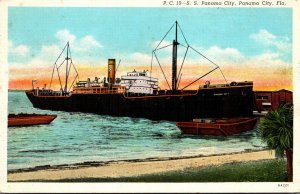 Florida Panama City Freighter S S Panama 1941 Curteich