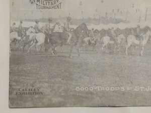 Postcard US Army Military Tournament Cavalry Exhibition C1908 St Joseph MO 1044