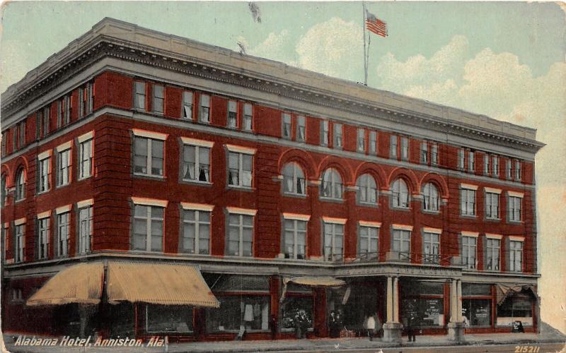 F15/ Anniston Alabama Postcard c1910 Alabama Hotel Building